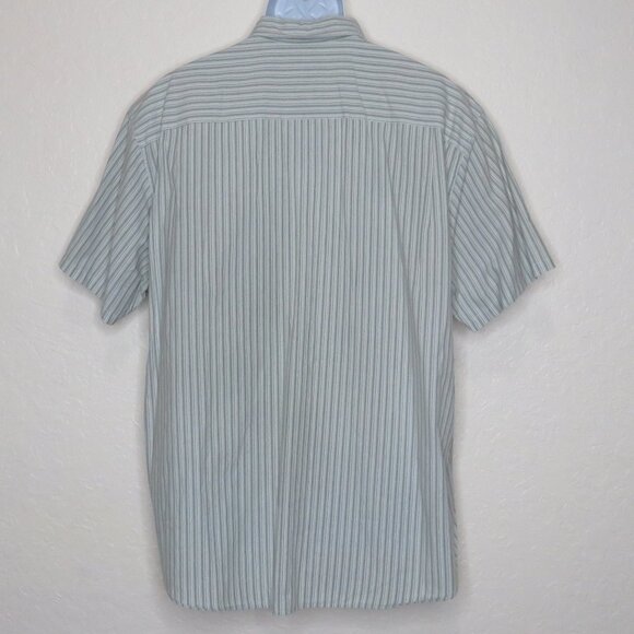 J. Crew* Men's Short Sleeve Button Down Curved Hem Stripe Pocket Shirt~ Size XL - Picture 2 of 10